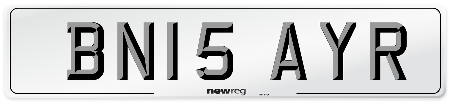 BN15 AYR Number Plate from New Reg